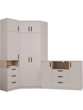 Mobelset mit Eckschrank Kleiderschrank Regal und Kommode