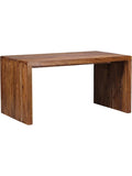 Massivholz Schreibtisch 160 cm aus Sheesham mit Ablage im Landhausstil