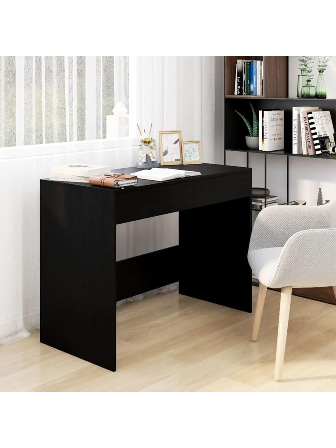 Moderner Computertisch in Schwarz 101 x 50 x 76,5 cm aus Holz