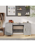 Schreibtisch in Betongrau 140 x 50 x 75 cm aus Holzwerkstoff fur Computer Arbeitsplatz und Homeoffice
