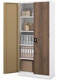 Abschliessbarer Aktenschrank aus Metall 195 x 90 x 40 cm