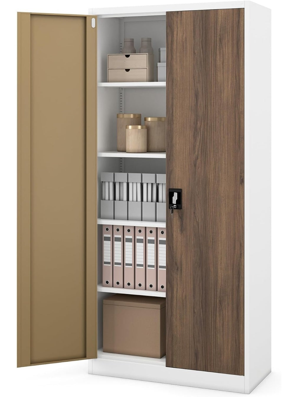 Abschliessbarer Aktenschrank aus Metall 195 x 90 x 40 cm