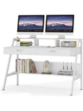 Moderner Arbeitstisch 120 cm mit Monitorerhohung Ablage und Schubladen fur Homeoffice